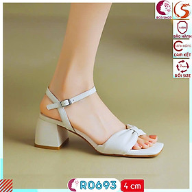 Cao Gót Công Sở Hở Mũi 4 Phân RO693 ROSATA Tại BCASHOP Thiết Kế Nơ Ngang Duyên Dáng Và Thanh Lịch