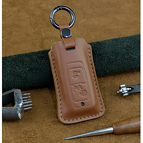 Bao da dạng dẹp chìa khóa xe máy SH 2024,SH 2021,Vision 2021,Vision 2022,Air Blade 2023 2 nút bấm da bò thật - hàng chính hãng