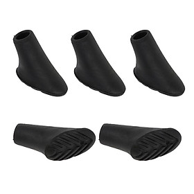 5pcs Replacement Rubber Tips Cover for Walking Stick Trekking Poles Round