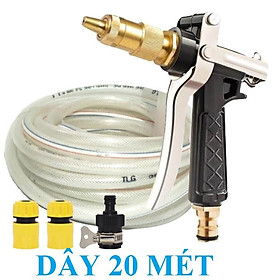 Mua Vòi Xịt Rửa Xe️ Bộ dây vòi xịt nước rửa xe  tưới cây   tăng áp 3 lần  loại 20m 206236 đầu đồng  cút
