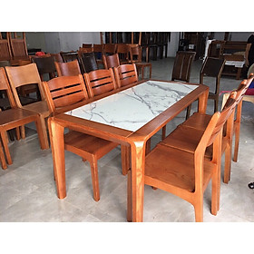 Mua Bàn ăn gỗ Sồi mặt đá 6 ghế  Bộ bàn ăn mặt đá .Bộ bàn ăn gỗ sồi tự nhiên