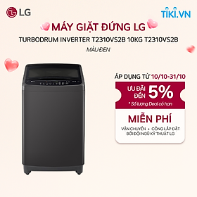 [Chỉ giao Miền Bắc/Nam] Máy giặt lồng đứng LG Inverter 10kg màu đen T2310VS2B - Hàng Chính Hãng