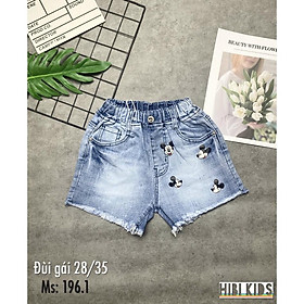 Quần đùi ngố cho bé gái phối đồ đẹp size 20-33kg chất jeans co giãn thoải mái