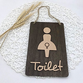 Bảng gỗ trang trí TOILET NỮ 