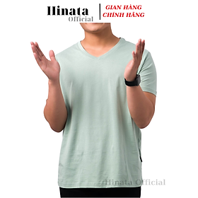 Áo Thun Nam Trơn Cổ Tim, Áo Phông Nam Basic 100 Cotton Cao Cấp Hàng Hiệu Đẹp Thoáng Mát Tay Ngắn Màu Bạc Hà