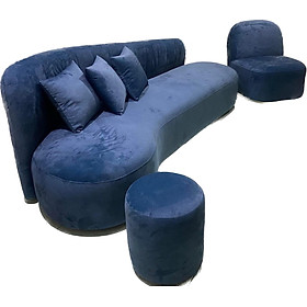 Bộ sofa băng dài 2m Juno Sofa kèm ghế đơn xoay và đôn tròn BOMBI 