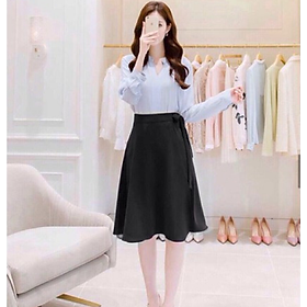 Chân váy xòe dài buộc nơ Elly sang trọng