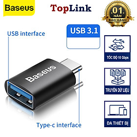 Mua Đầu Chuyển Đổi OTG USB 3.1 Baseus Từ Type-C Ra USB/ USB Ra Type-C Cho Macbook Xiaomi Samsung 10Gbps - Hàng Chính Hãng