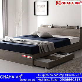 [Kèm Ảnh Thực Tế - Miễn phí vận chuyển & Lắp đặt]  Giường ngủ gỗ cao cấp hiện đại kiểu Nhật OHAHA