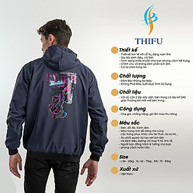 Áo Khoác Dù 2 Lớp Lót Das Cao Cấp THIFU FASHION In Hoạ Tiết Hoạt Hình CYBER Thoáng Mát, Chống Nắng, Tránh Mưa