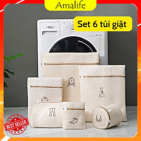 Mua Túi đựng đồ giặt máy Set 6 chiếc 3 lớp bảo vệ quần áo  đồ lót dùng cho máy giặt chính hãng Amalife