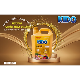 Nước giặt xả cao cấp 5in1 KIDO Hương Nước Hoa Pháp 5l siêu đậm đặc