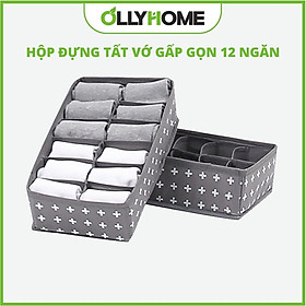 Mua Hộp đựng đồ lót tất vớ tiện dụng 12 ngăn Ollyhome  Túi vải đựng quần áo  Hộp vải xếp quần áo gọn gàng