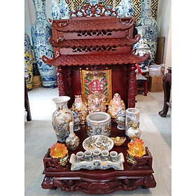 Mua bộ đồ thờ ban thần tài men rạn nổi cao cấp