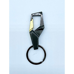 Móc treo khóa xe đa giác xám ghi phối vàng đồng cao cấp MK014