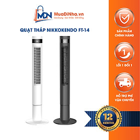 Mua Quạt tháp Nikkokendo FT-14 có remote hẹn giờ màu đen trắng xoay 90 độ - Hàng chính hãng