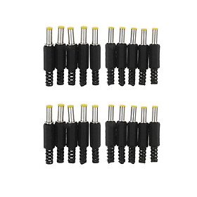 20Piece 5.5x2.5mm DC 5525 Power Male Plug  Connector Adapter Black