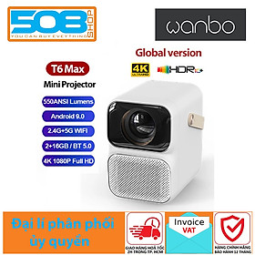 Mua Máy chiếu thông minh không dây mini Wanbo T6 MAX chất lượng Full HD tích hợp Android 2GB/bộ nhớ 16GB - Hàng chính hãng