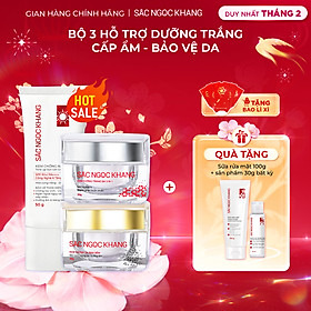 Combo Mờ Nám - Nâng Tông - Bảo Vệ Toàn Diện Kem chống nắng 50g + kem ngày 30ml + kem đêm 30g (Sắc Ngọc Khang Official)
