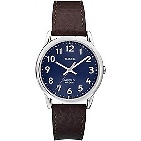 Timex Men's T2P319 Easy Reader Brown Leather Strap Watch