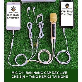 Mua Micro C11 Nâng Cấp Cải Tiến Bắt Xa 2 Mét  Âm Thanh Cực Hay + TẶNG KÈM 02 TAI NGHE