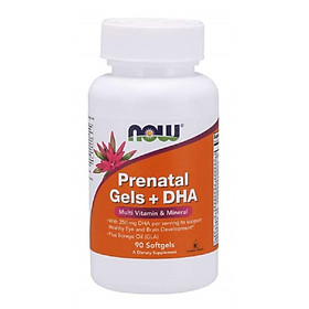 NOW Prenatal Gels + DHA - Bổ Sung Dinh Dưỡng Cho Mẹ & Bé Trước - Trong - Sau Thai Kỳ Chai 90 Viên nang mềm