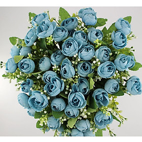 Bộ 50 Hoa Hồng Nhiều màu Giả Hoa giả để bàn Hoa giả trang trí MeeFlower