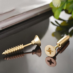 Bông tai nam inox thời trang kiểu tu vít trangsucpt màu mạ vàng trangsucpt thép không gỉ PTLTNA127