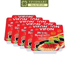 VIFON - Mì khay trộn Vifon hương vị Spaghetti (có gói xốt Saghetti), Mì xào spaghetti Vifon khay (90g/khay)