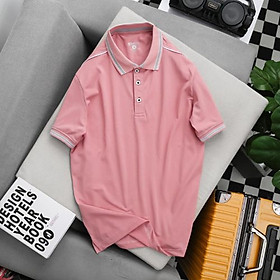 Áo polo phối viền vai Simple Basic, thun co giãn, thấm hút mồ hôi, siêu nhẹ, mau khô, chống nhăn tự nhiên, màu hồng, xanh ngọc