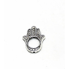 Combo 2 cái charm bạc hình bàn tay hamsa gắn hạt ở giữa - Ngọc Quý Gemstones