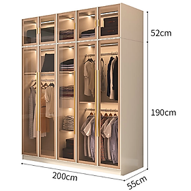 Mua TỦ QUẦN ÁO CÁNH KÍNH OHAHA CÓ KÈM ĐÈN LED - TCK005