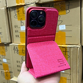 Case bao da ốp lưng canvas cho iPhone 14 Pro (6.1 inch) hiệu X-level Stand Journey bảo vệ camera, lật dọc kiêm giá đỡ điện thoại - hàng nhập khẩu