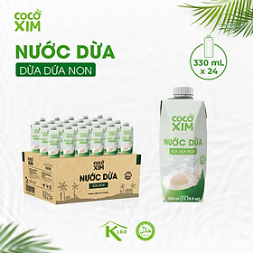 Thùng 24 Hộp Nước dừa đóng hộp Cocoxim dừa dứa non dung tích 330ml/Hộp