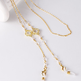 Dây kính dây đeo gọng kính cỏ bốn lá may mắn mặt pha lê sang trọng ấn tượng tiện lợi đa năng đa phong cách
