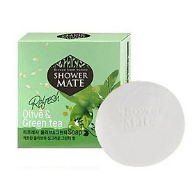 Xà bông tắm Hàn Quốc Shower Mate chứa nhiều vitamin antioxidants nuỗi dưỡng làn da Olive & Green Tea 100g - Olive&Green Tea
