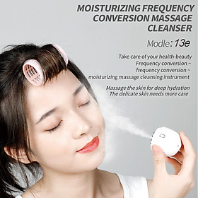 2 in 1 Electric Silicone Facial Brush Mini Mist Spray Facial Humidifier Moisturizing Face Sonic Vibration Deep Pore