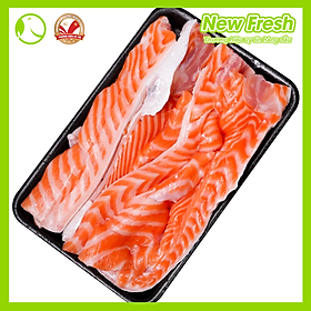 Lườn Cá Hồi Nauy Cắt Rộng (5cm+) Phần Bụng Chất Lượng Cao - Khay 500gr