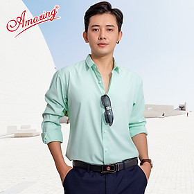 Áo sơ mi nam cao cấp big size, hiệu Amazing, dáng body ôm vừa tôn dáng đẹp, chất vải Bamboo, sắc màu đa dạng