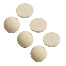 100Pcs Half Ball Natural Unfinished Wood Beads For Jewelry Making DIY Craft