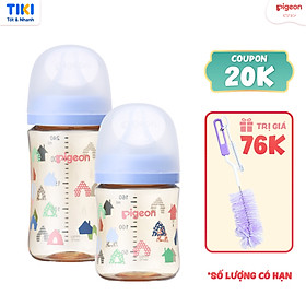 Bình sữa Pigeon PPSU Plus thế hệ III phiên bản Nhật Ngôi nhà 160ml/240ml