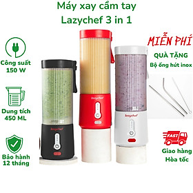 Mua Máy Xay Cầm Tay 3IN1 Sạc Pin Tiện Lợi Lazychef - Máy Xay Đa Năng Sạc Điện  Máy Xay Sinh Tố Trái Cây  Máy Xay Cầm Tay  Hàng Chính Hãng