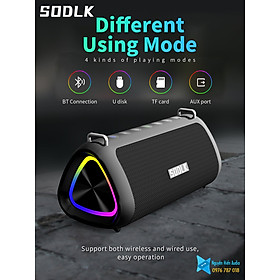 Loa SODLK T18 bluetooth 5.0  Micro karaoke, đèn RGB, 80W