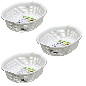 Mua Bộ 3 rổ nhựa trắng 5 3L đựng thực phẩm nhà bếp tiện lợi - Hàng nội địa Nhật