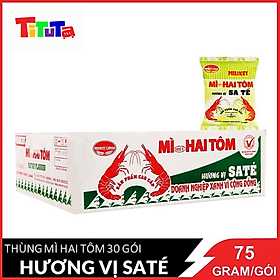 [Nguyên thùng 30 gói] Mì ăn liền Miliket 2 Tôm Sa Tế  75gX30