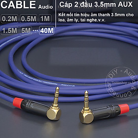 Mua Cáp 2 đầu 3.5mm vuông góc DIY 0.2 đến 40 mét - 3.5mm AUX audio cable 90 degree right angle plug