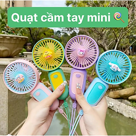 Mua Quạt cầm tay mini sạc điện - Quạt mini cầm tay - Quạt tích điện mini sạc USB Handheld Fan nhỏ gọn  tiện lợi