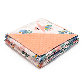 insular Baby Dotted Blanket 62.2*39.4 Inches Soft Cotton & Plush Skin-friendly Breathable Unisex Infant Receiving