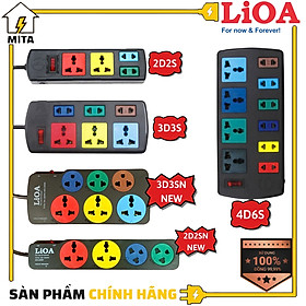 Ổ cắm điện LiOA đa năng kết hợp - 2D2S, 3D3S, 4D6S dây dài 3m5m - Ổ cắm điện Lioa Chính Hãng - Ổ cắm 3D3SN dây 5m NEW