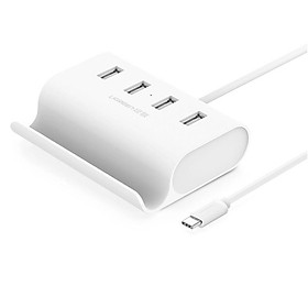 Mua Ugreen UG3028830288TK Màu Trắng Bộ chuyển đổi TYPE C sang 4 USB 3.0 hỗ trợ nguồn MICRO USB + vỏ bọc nhựa ABS - HÀNG CHÍNH HÃNG